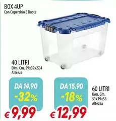 Box 4up Con Coperchio E Ruote Box 4up Con Coperchio E Ruote