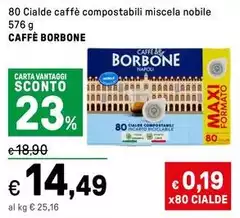 Caffe borbone - 80 Cialde Caffè Compostabili Miscela Nobile Caffe borbone - 80 Cialde Caffè Compostabili Miscela Nobile