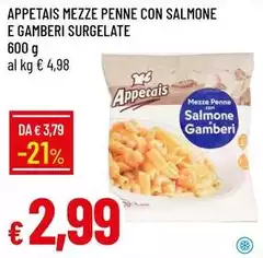 Appetais - Mezze Penne Con Salmone E Gamberi Surgelate