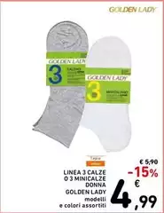 Golden Lady - Linea 3 Calze O 3 Minicalze Donna