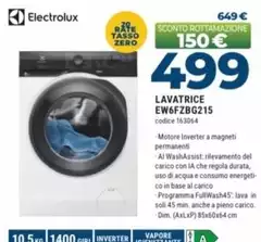 Electrolux - Lavatrice EW6FZBG215 Electrolux - Lavatrice EW6FZBG215