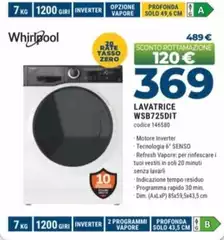 Whirlpool - Lavatrice WSB725DIT Whirlpool - Lavatrice WSB725DIT
