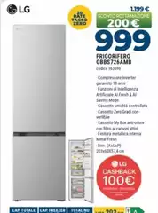 LG - Frigorifero GBBS726AMB