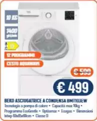 Beko - Asciugatrice A Condensa BMT103EW Beko - Asciugatrice A Condensa BMT103EW