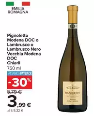 Chiarli - Pignoletto Modena DOC O Lambrusco Nero Vecchia Modena DOC