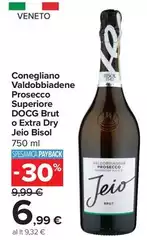 Valdobbiadene - Conegliano  Prosecco Superiore DOCG Brut O Extra Dry Jeio Bisol