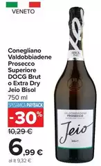 Valdobbiadene - Conegliano  Prosecco Superiore DOCG Brut O Extra Dry Jeio Bisol