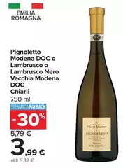 Chiarli - Pignoletto Modena DOC O Lambrusco Nero Vecchia Modena DOC