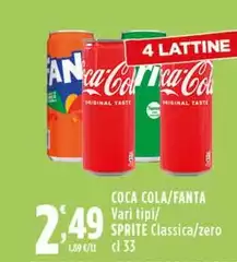 Coca Cola - Fanta/Sprite Classica/Zero Coca Cola - Fanta/Sprite Classica/Zero