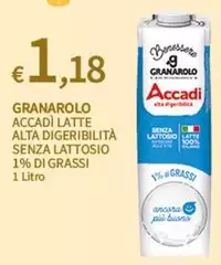 Granarolo - Accadi Latte Alta Digeribilità Senza Lattosio 1% Di Grassi
