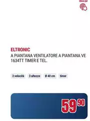 Dcg eltronic - A Piantana Ventilatore A Piantana Ve 1634tt Timer E Tel.
