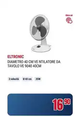 Eltronic Diametro 40 Cm Ve Ntilatore Da Tavolo Ve 9040 40 Cm