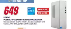 Lenovo - Pc Desktop Ideacentre Tower 90xw004qix
