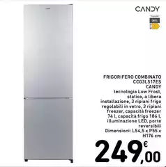Candy - Frigorifero Combinato Ccg3l517tes