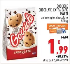 Pavesi - Gocciole Chocolate, Extra Dark Pavesi - Gocciole Chocolate, Extra Dark