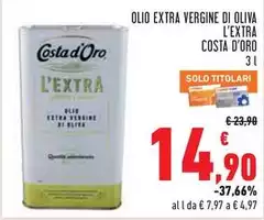 Costa d'Oro - Olio Extra Vergine Di Oliva L'extra Costa d'Oro - Olio Extra Vergine Di Oliva L'extra