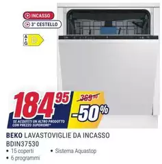 Beko - Lavastoviglie Da Incasso BDIN37530 Beko - Lavastoviglie Da Incasso BDIN37530