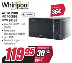 Whirlpool - Microonde MWP203SB Whirlpool - Microonde MWP203SB