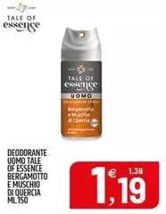 Essence - Deodorante Uomo Tale Of Bergamotto E Muschio Di Quercia Essence - Deodorante Uomo Tale Of Bergamotto E Muschio Di Quercia