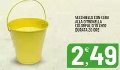 Secchiello Con Cera Alla Citronella Colorfuli