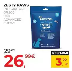 Zesty Paws Integratore Gr.200 9in 1 Advanced Chews
