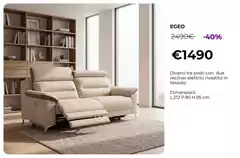 Egeo Divano Tre Posti Con Due Recliner Elettrici Rivestito In Tessuto. Egeo Divano Tre Posti Con Due Recliner Elettrici Rivestito In Tessuto.