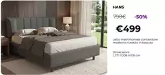 Letto Matrimoniale Contenitore Moderno Revitalito In Tessuto