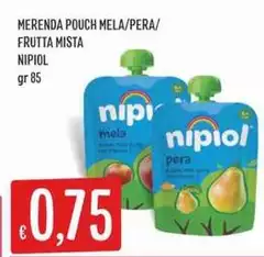 Nipiol - Merenda Pouch Mela/ Pera/ Frutta Mista