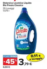 Bio Presto - Detersivo Lavatrice Liquido Bio Presto - Detersivo Lavatrice Liquido