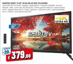 Kooper - Smart Tv 65" Ultra Hd 4k Web Televisore