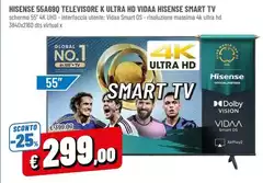 Hisense - 55A690 Televisore Ultra Hd Vidaa  Smart Tv