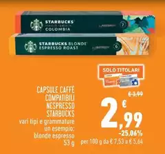 Starbucks - Capsule Caffè Compatibili Nespresso Starbucks - Capsule Caffè Compatibili Nespresso
