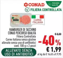 Conad - Hamburger Di Tacchino Percorso Qualità Conad - Hamburger Di Tacchino Percorso Qualità