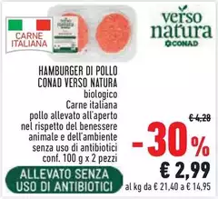 Conad - Hamburger Di Pollo Verso Natura Conad - Hamburger Di Pollo Verso Natura