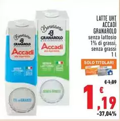 Granarolo - Latte UHT Accadi Granarolo - Latte UHT Accadi