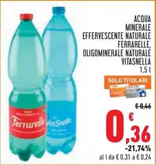 Vitasnella - Acqua Minerale Effervescente Naturale Oligominerale Naturale
