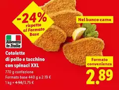 Cotolette Di Pollo E Tacchino Con Spinaci XXL Cotolette Di Pollo E Tacchino Con Spinaci XXL