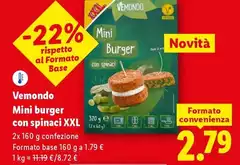 Vemondo - Mini Burger Con Spinaci XXL Vemondo - Mini Burger Con Spinaci XXL