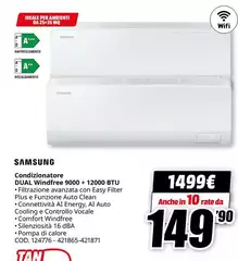 Samsung - Condizionatore Dual Windfree 9000 + 12000 Btu