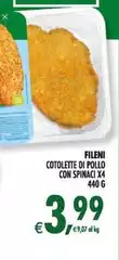 Fileni - Cotolette Di Pollo Con Spinaci X4