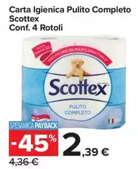 Scottex - Carta Igienica Pulito Completo Scottex - Carta Igienica Pulito Completo