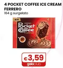 Ferrero - 4 Pocket Coffee Ice Cream 164 G Surgelato Ferrero - 4 Pocket Coffee Ice Cream 164 G Surgelato