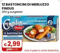 Capitan Findus - 12 Bastoncini Di Merluzzo Findus 300 G Surgelato Capitan Findus - 12 Bastoncini Di Merluzzo Findus 300 G Surgelato