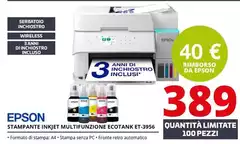 Epson - Stampante Inkjet Multifunzione Ecotank ET-3956