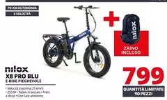 Nilox - X8 Pro Blu E-Bike Pieghevole