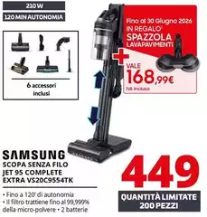 Samsung - Scopa Senza Filo Jet 95 Complete Extra VS20C9554TK