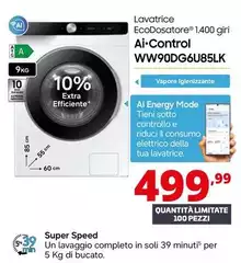 Samsung - Lavatrice Ecodosatore 1400 Giri Ai Control WW90DG6U85LK Samsung - Lavatrice Ecodosatore 1400 Giri Ai Control WW90DG6U85LK