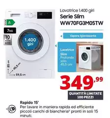 Samsung - Lavatrice 1400 Giri Serie Slim WW70FG3M05TW Samsung - Lavatrice 1400 Giri Serie Slim WW70FG3M05TW