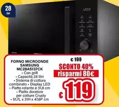 Samsung - Forno Microonde MC28A5137CK