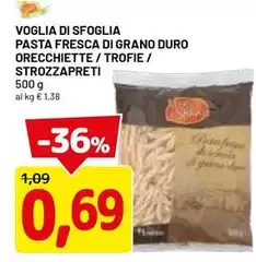 Voglia di sfoglia - Pasta Fresca Di Grano Duro Orecchiette/Trofie/Strozzapreti